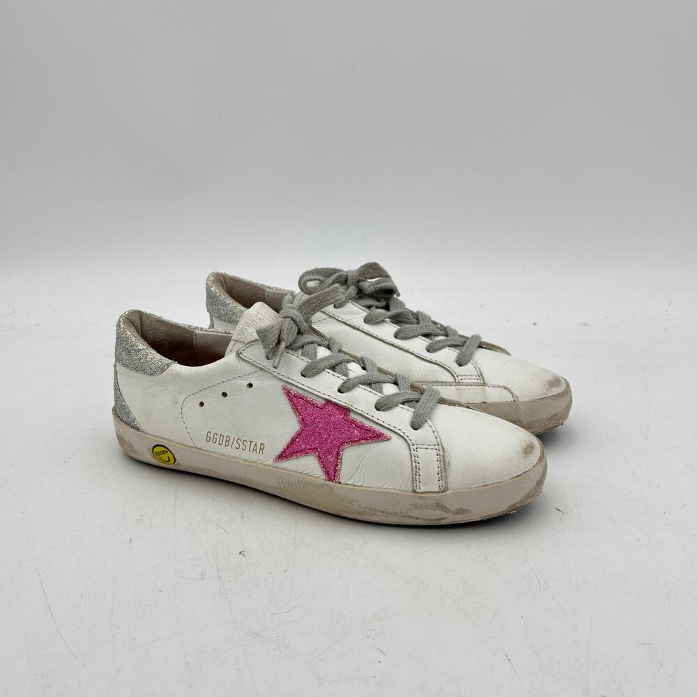 Golden Goose Superstar Shoes Girls 33/1.5Y Glitter Star Leather Fashion Sneaker - Picture 1 of 16